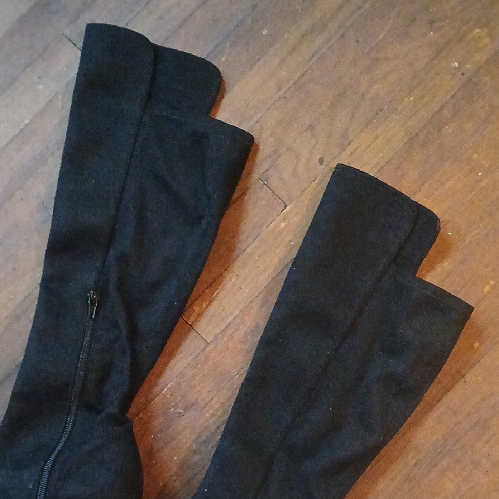 INC International Concepts Black Over the Knee Boots - Picture 3 of 5